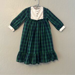 ⭐️Bryan vintage blue, green and white plaid long sleeve dress approx size 5